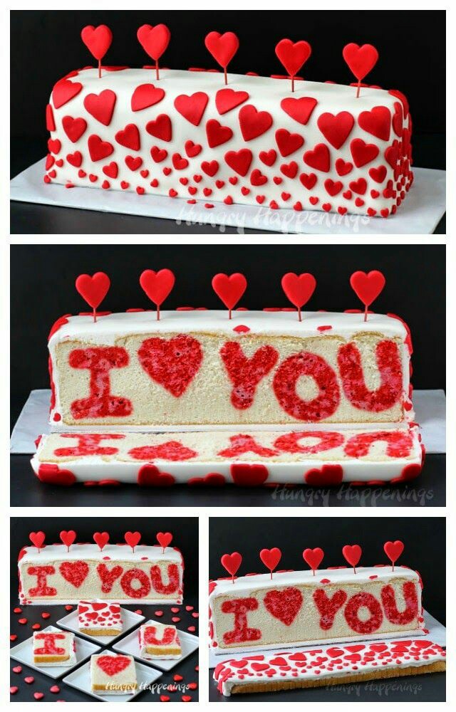 کیک سورپرایزی با طرح I Love You